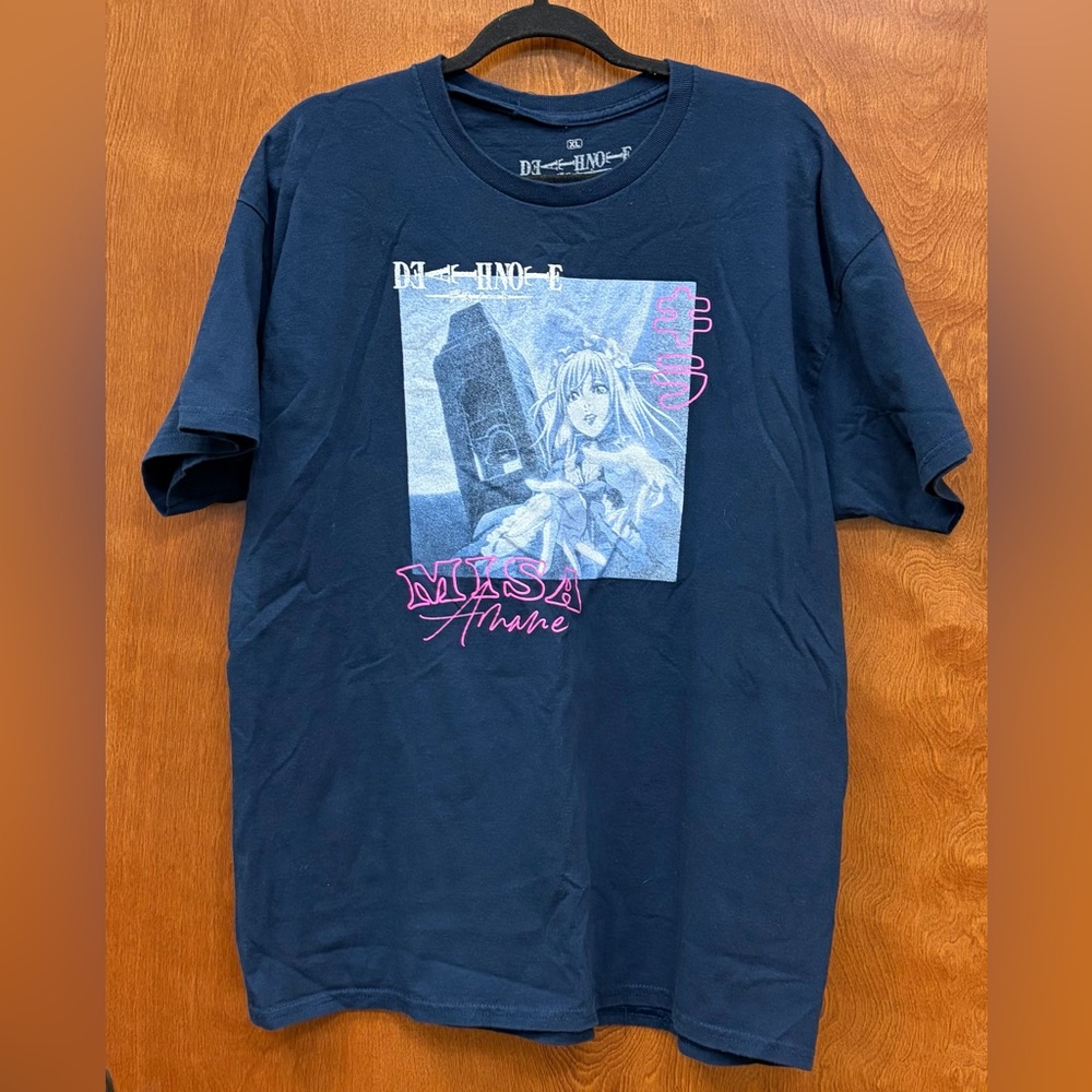 Death Note Misa Amane Graphic T-Shirt Manga Series Anime Navy Cotton Size XL - Picture 1 of 9
